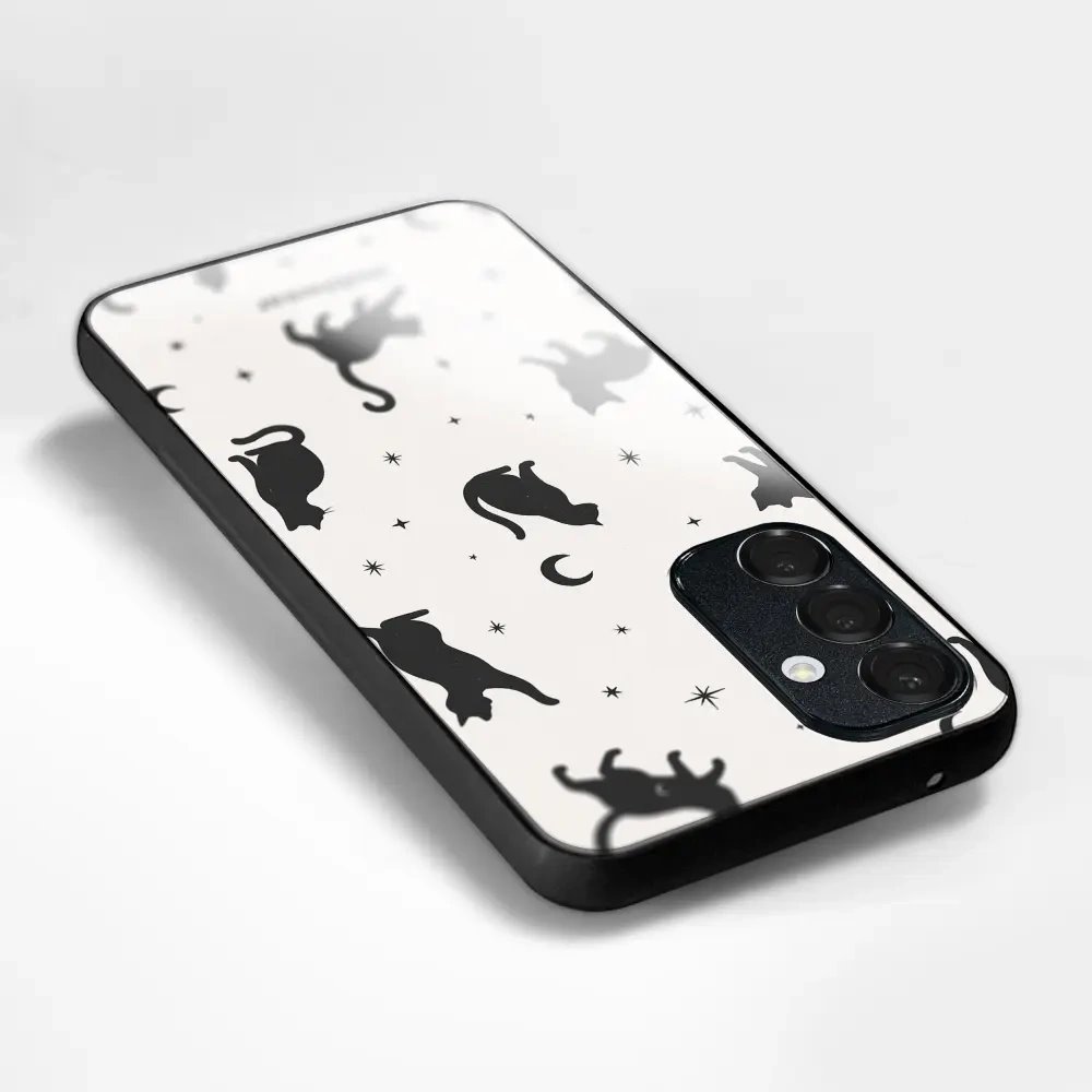 Lesklý kryt na mobil Samsung Galaxy Z Fold7 - Mobiwear Glossy G162G, noční kočičky