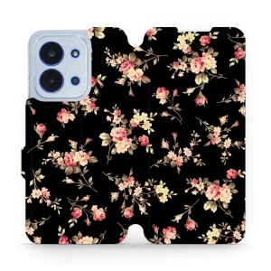 Flipové pouzdro Mobiwear - Xiaomi Poco C85 - VD02S Květy na černé