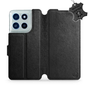 Kožené flip pouzdro Mobiwear - Motorola Moto G56 5G - Černé