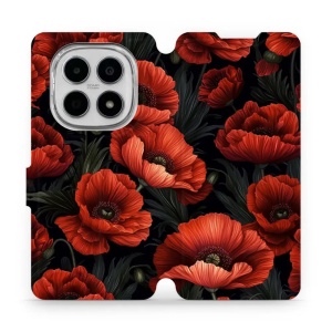 Flipové pouzdro Mobiwear - Xiaomi Redmi Note 15 5G - VP45S Temné červené květy