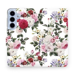Flipové pouzdro Mobiwear - Samsung Galaxy S25 FE - MD01S Růže na bílé