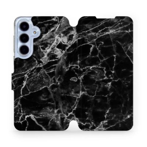 Flipové pouzdro Mobiwear - Samsung Galaxy S25 FE - V056P Černý mramor