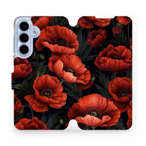 Flipové pouzdro Mobiwear - Samsung Galaxy S25 FE - VP45S Temné červené květy