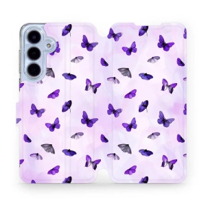 Flipové pouzdro Mobiwear - Samsung Galaxy S25 FE - VP76S Fialoví motýlci - VÝPRODEJ