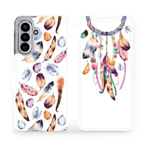 Flipové pouzdro Mobiwear - Samsung Galaxy A17 / A17 5G - M003S Lapač a barevná pírka
