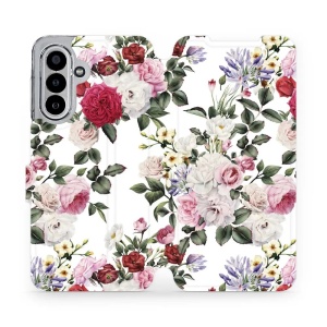 Flipové pouzdro Mobiwear - Samsung Galaxy A17 / A17 5G - MD01S Růže na bílé