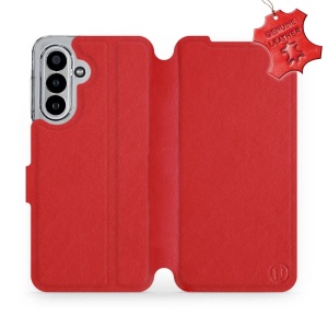 Kožené flip pouzdro Mobiwear - Samsung Galaxy A17 / A17 5G - Červené