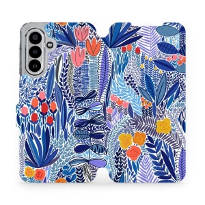 Flipové pouzdro Mobiwear - Samsung Galaxy A17 / A17 5G - MP03P Modrá květena