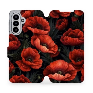 Flipové pouzdro Mobiwear - Samsung Galaxy A17 / A17 5G - VP45S Temné červené květy