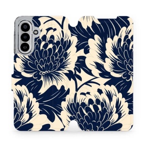 Flipové pouzdro Mobiwear - Samsung Galaxy A17 / A17 5G - VA40S Modré a béžové květy
