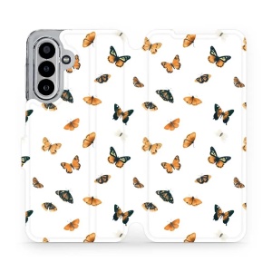 Flipové pouzdro Mobiwear - Samsung Galaxy A17 / A17 5G - VP77S Oranžoví motýlci