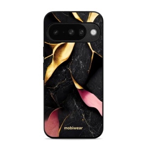 Lesklý kryt Mobiwear Glossy - Google Pixel 10 - G021G Černý a zlatavý mramor
