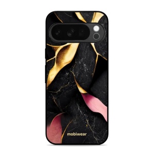 Lesklý kryt Mobiwear Glossy - Google Pixel 10 Pro - G021G Černý a zlatavý mramor