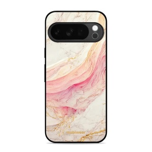 Lesklý kryt Mobiwear Glossy - Google Pixel 10 Pro - G027G - Růžový a zlatavý mramor