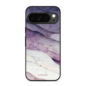 Lesklý kryt Mobiwear Glossy - Google Pixel 10 Pro - G028G - Bílý a fialový mramor