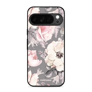 Lesklý kryt Mobiwear Glossy - Google Pixel 10 Pro - G034G - Květy na šedém pozadí