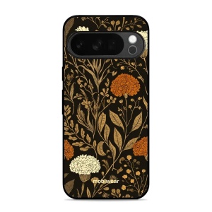 Lesklý kryt Mobiwear Glossy - Google Pixel 10 Pro - V174S Béžová a oranžová kvítka