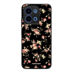 Lesklý kryt Mobiwear Glossy - Xiaomi Poco C85 - G039G - Květy na černé