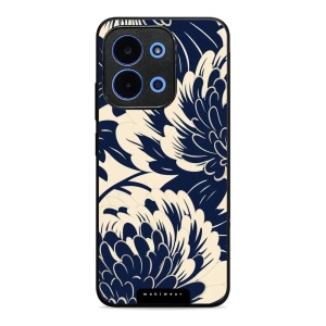 Lesklý kryt Mobiwear Glossy - Xiaomi Poco C85 - GA40G Modré a béžové květy