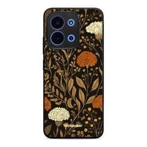 Lesklý kryt Mobiwear Glossy - Xiaomi Poco C85 - V174S Béžová a oranžová kvítka
