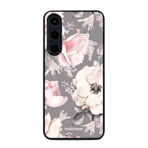 Lesklý kryt Mobiwear Glossy - Samsung Galaxy S25 FE - G034G - Květy na šedém pozadí