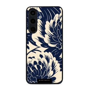 Lesklý kryt Mobiwear Glossy - Samsung Galaxy S25 FE - GA40G Modré a béžové květy