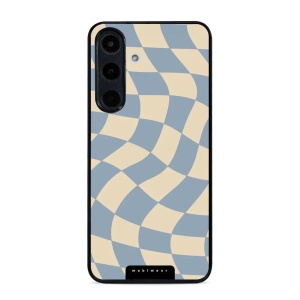 Lesklý kryt Mobiwear Glossy - Samsung Galaxy S25 FE - GA59G Modrá a béžová šachovnice