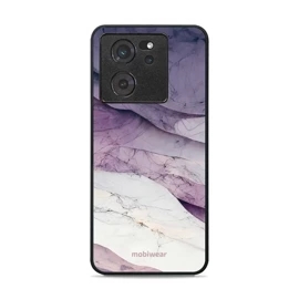 Lesklý kryt Mobiwear Glossy - Xiaomi 13T / 13T Pro - G028G - Bílý a fialový mramor
