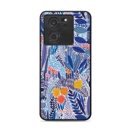 Lesklý kryt Mobiwear Glossy - Xiaomi 13T / 13T Pro - G037G - Modrá květena