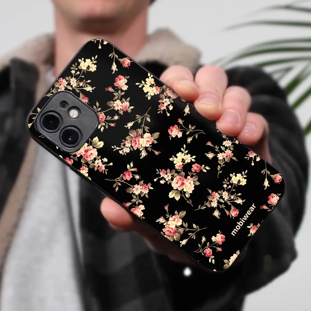 Lesklý kryt Mobiwear Glossy - Xiaomi 13T / 13T Pro - G039G - Květy na černé
