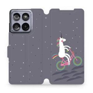 Flipové pouzdro Mobiwear - Motorola Edge 60 Fusion - V024P Jednorožec na kole