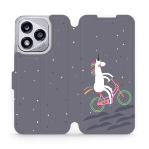 Flipové pouzdro Mobiwear - Honor 400 Lite 5G - V024P Jednorožec na kole