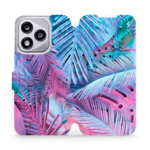 Flipové pouzdro Mobiwear - Honor 400 Lite 5G - MG10S Fialové a modré listy