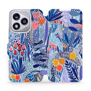 Flipové pouzdro Mobiwear - Honor 400 Lite 5G - MP03P Modrá květena