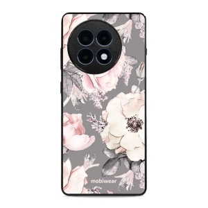 Lesklý kryt Mobiwear Glossy - OnePlus 13R - G034G - Květy na šedém pozadí