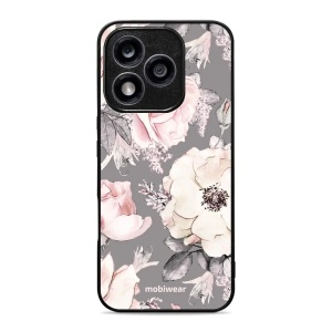 Lesklý kryt Mobiwear Glossy - Honor 400 Lite 5G - G034G - Květy na šedém pozadí