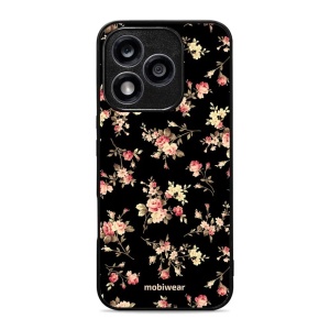 Lesklý kryt Mobiwear Glossy - Honor 400 Lite 5G - G039G - Květy na černé