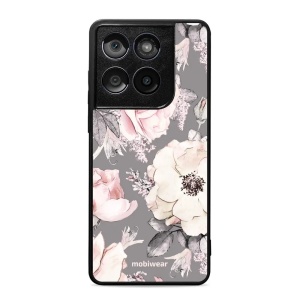 Lesklý kryt Mobiwear Glossy - Motorola Edge 60 Fusion - G034G - Květy na šedém pozadí