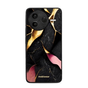 Lesklý kryt Mobiwear Glossy - Xiaomi POCO F7 Pro 5G - G021G Černý a zlatavý mramor