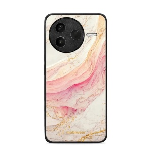 Lesklý kryt Mobiwear Glossy - Xiaomi POCO F7 Pro 5G - G027G - Růžový a zlatavý mramor