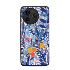Lesklý kryt Mobiwear Glossy - Xiaomi POCO F7 Pro 5G - G037G - Modrá květena