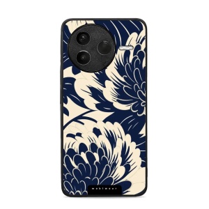 Lesklý kryt Mobiwear Glossy - Xiaomi POCO F7 Pro 5G - GA40G Modré a béžové květy