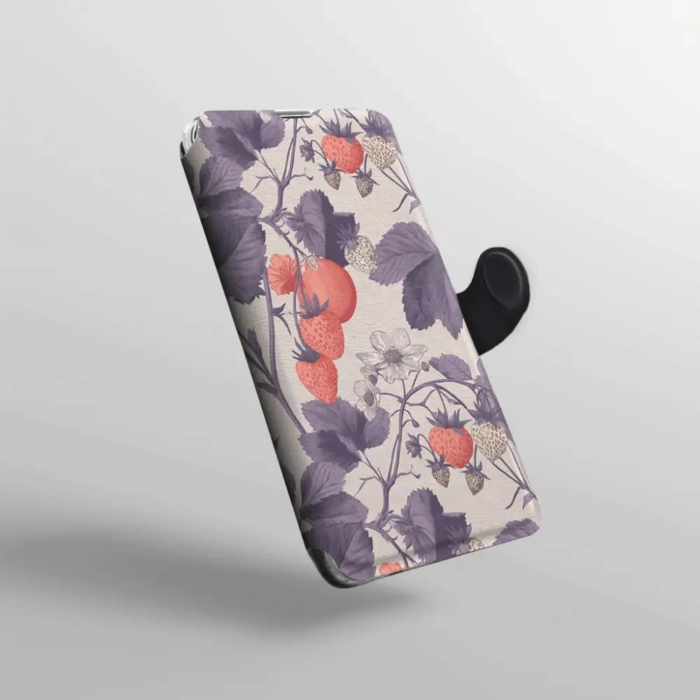 Flip pouzdro na mobil Xiaomi 17T - Mobiwear VB01S, jahodový herbář