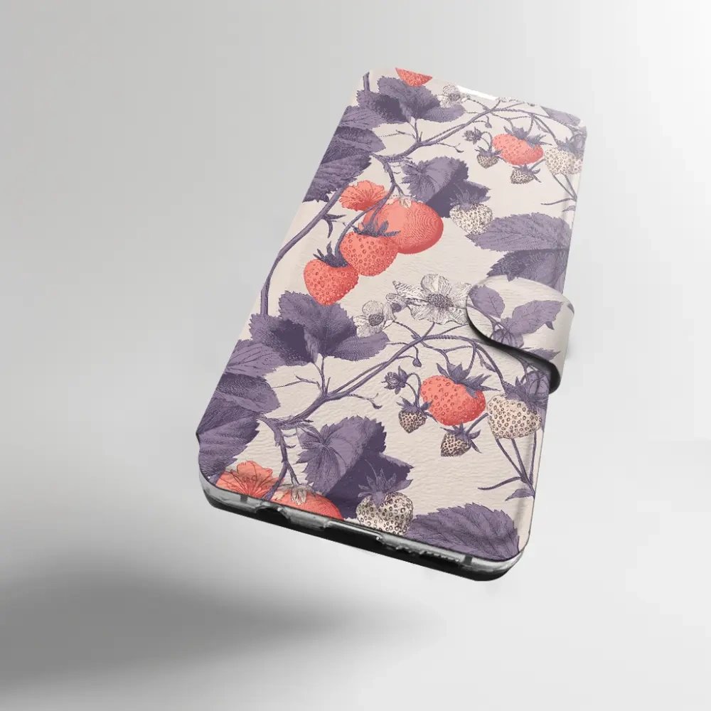Flip pouzdro na mobil Xiaomi 17T - Mobiwear VB01S, jahodový herbář