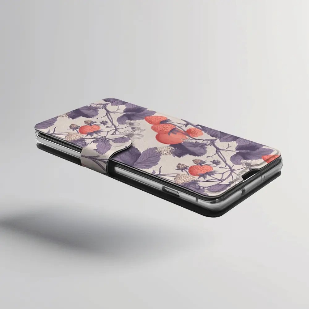 Flip pouzdro na mobil Xiaomi 17T - Mobiwear VB01S, jahodový herbář
