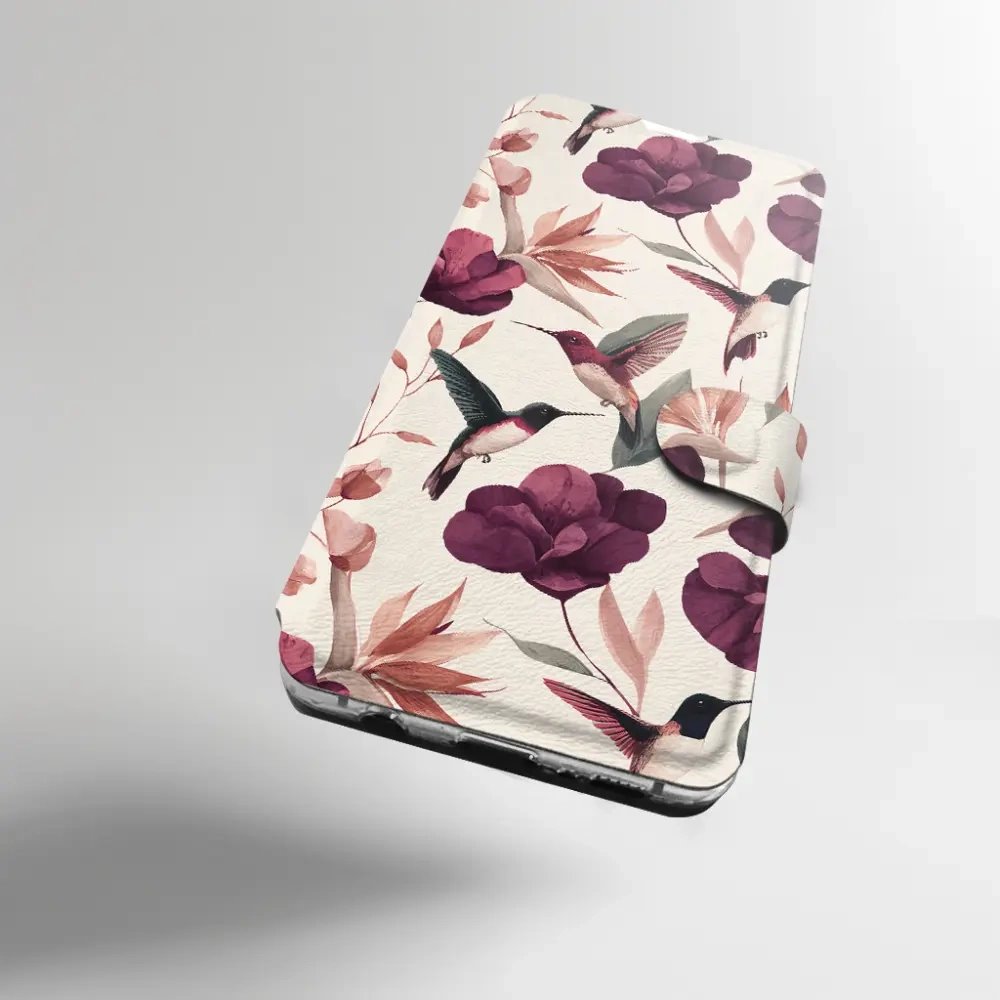 Flip pouzdro na mobil Xiaomi 17T - Mobiwear VB07S, kolibříci v květinách