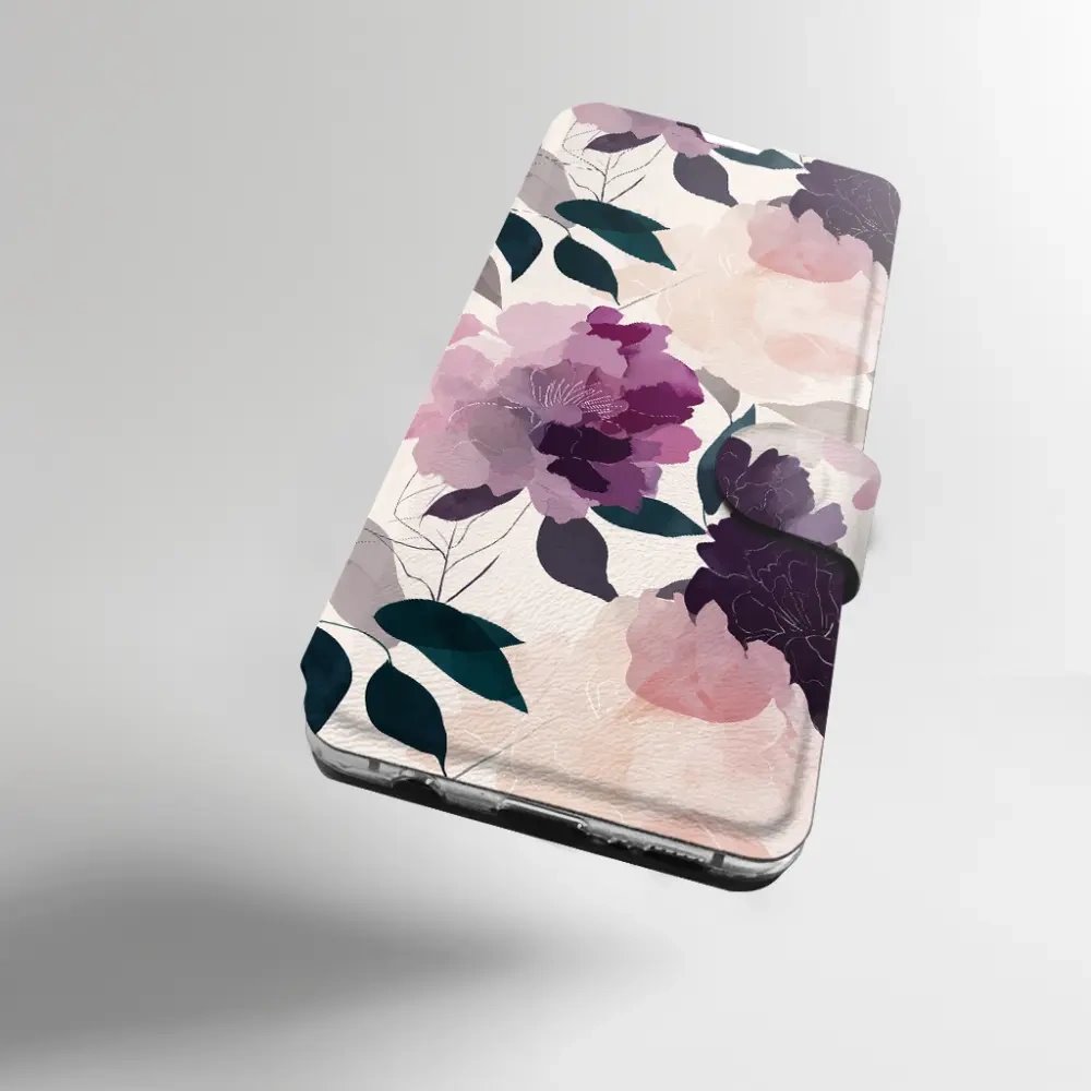 Flip pouzdro na mobil Xiaomi 17T - Mobiwear VB21S, akvarelové pivoňky