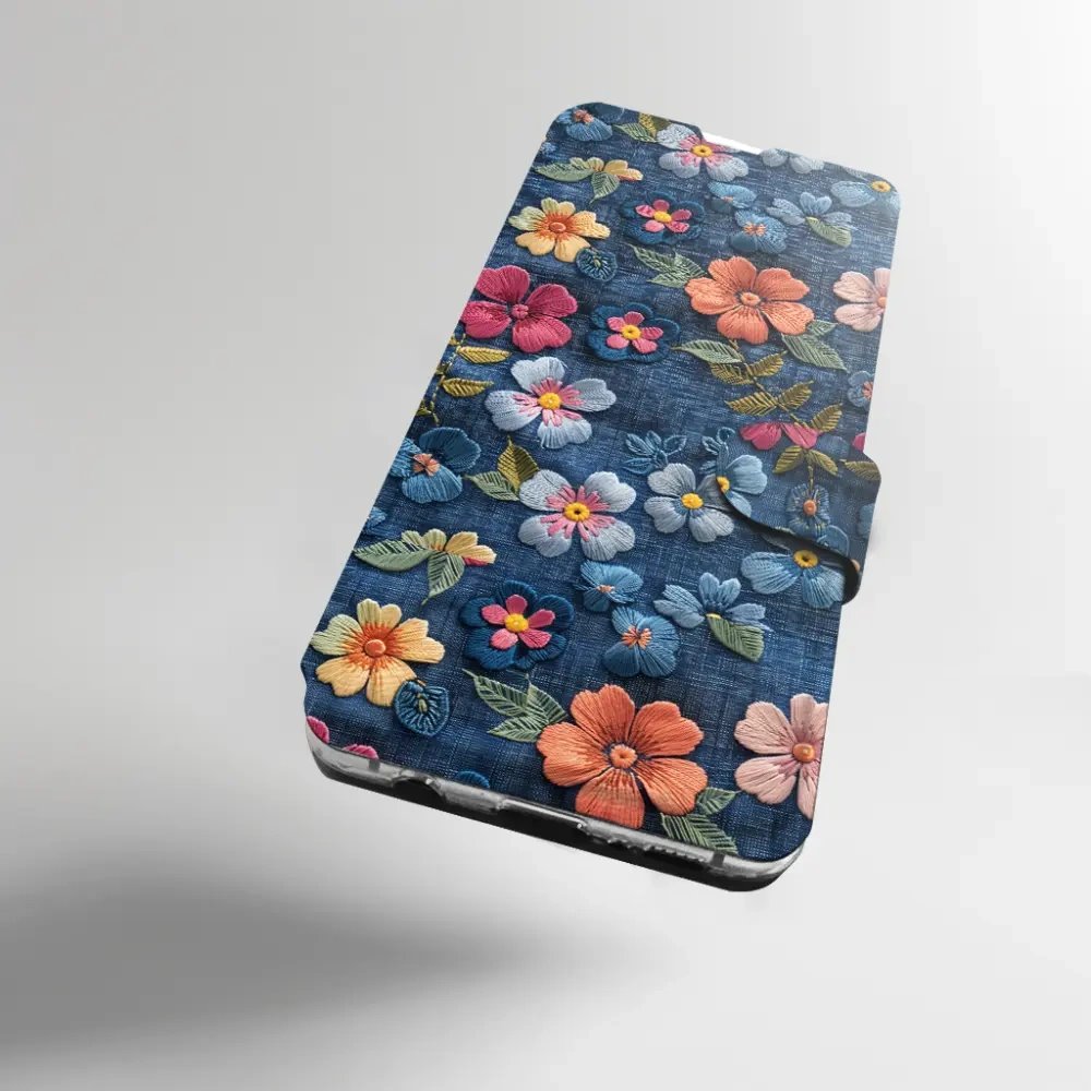 Flip pouzdro na mobil Xiaomi 17T - Mobiwear VB05S, květiny na denimu
