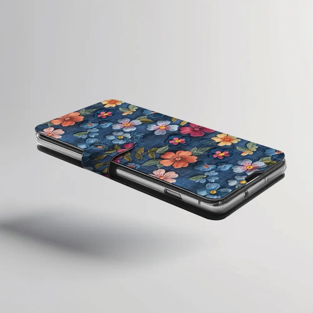Flip pouzdro na mobil Xiaomi 17T - Mobiwear VB05S, květiny na denimu