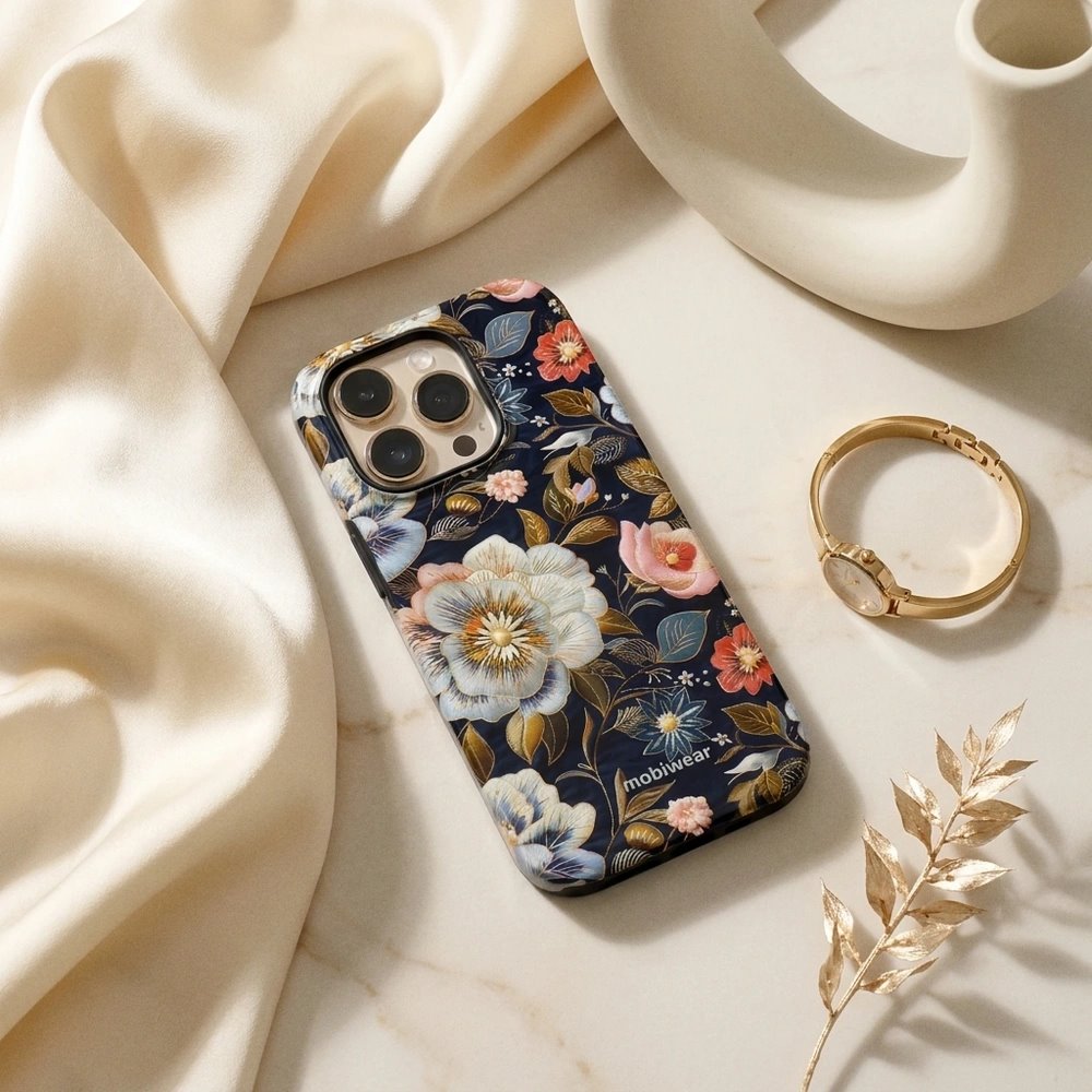 Odolný kryt na mobil Samsung Galaxy A27 5G - Mobiwear Elite Pro EB04E, vyšívaná kytice